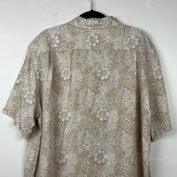 Cremieux Classics Men's Tan Floral 100% Lyocell Button Up Shirt Size Large - Picture 6 of 7